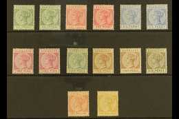 1882 Queen Victoria Set To 5s Complete Including All SG Listed Shades, SG 89/103, Very Fine And Fresh Mint. (14 Stamps)  - Barbades (...-1966)