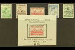 1950 Athletic Championship Set & Miniature Sheet, Cob 827/31 & Block 29, SG 1311/16, Never Hinged Mint (5 Stamps & 1 M/s - Autres & Non Classés