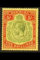 1918-22 5s Deep Green & Deep Red/yellow, SG 53, Fine Mint For More Images, Please Visit Http://www.sandafayre.com/itemde - Bermudas