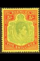 1938-53 VARIETY 5s Green & Red/yellow, "Missing Pearl" Variety, SG 118ea, Fine Mint For More Images, Please Visit Http:/ - Bermudas