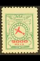 ETA 1939 2000r Green & Red On Thick Paper Air Local Private Company (Scott 2CL4, Michel E4), Fine Mint, Fresh. For More  - Otros & Sin Clasificación