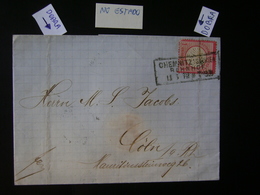 GERMANY - LETTER SENT FROM CHEMNITZ TO COLN IN 1872 IN THE STATE - Brieven En Documenten