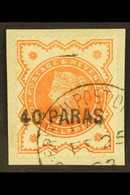 1893 40 Para On ½d Vermillion, SG 7, Cds Used On Piece For More Images, Please Visit Http://www.sandafayre.com/itemdetai - Levante Britannico