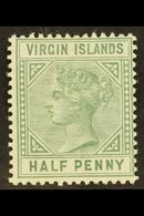 1883 ½d Dull Green, Variety "top Left Triangle Detached", SG 27b, Very Fine Mint. For More Images, Please Visit Http://w - British Virgin Islands