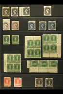 1860-63 Mint And Used Range Covering All Values. Note 1c Black Imperf Proof On Card; 5c Blue Mint (couple Of Tone Spots) - Other & Unclassified