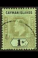1907-09 1s Black/green CA Wmk, SG 33, Fine Cds Used For More Images, Please Visit Http://www.sandafayre.com/itemdetails. - Iles Caïmans