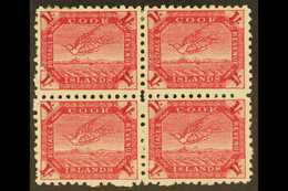 1900 1s Deep Carmine Tern, SG 20a, In A Very Fine Mint Block Of Four, The Lower Pair Never Hinged.  For More Images, Ple - Cookeilanden