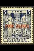 1954 £5 Indigo- Blue Wmk Inverted, SG 136w, Never Hinged Mint. For More Images, Please Visit Http://www.sandafayre.com/i - Cook