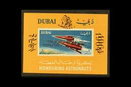 1964 Air Outer Space Achievements Opt'd Miniature Sheet, SG MS129a With Unlisted, Black "DOUBLE OVERPRINT" Variety. Neve - Dubai