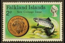 1975 2p Multicolored, "Crown To Right Of CA" Variety, SG 316w, Never Hinged Mint For More Images, Please Visit Http://ww - Falkland