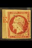 1853-61 1f Carmine Napoleon Imperf (SG 72, Yvert 18), Very Fine Used On Small Piece Cancelled With Light Dotted Cancel,  - Otros & Sin Clasificación