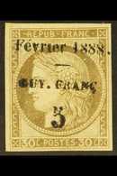 FRENCH GUIANA 1888 5c On 30c Drab Ceres Overprint (Yvert 8, SG 11), Mint With Small Traces Of Gum, Four Good Margins, Fr - Other & Unclassified