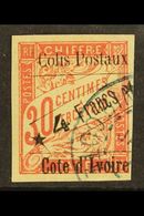 IVORY COAST PARCEL POST 4fr On 30c Carmine, Yv CP10, Very Fine Used. For More Images, Please Visit Http://www.sandafayre - Altri & Non Classificati