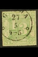 THURN & TAXIS 1866 1/3sgr Pale Green With Coloured Roulettes, SG 39 (Michel 46), Used With Superb Cds & Well- Centered,  - Andere & Zonder Classificatie