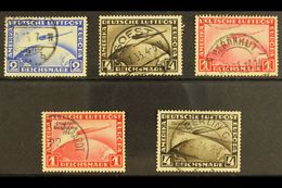 1928-33 ZEPPELIN USED GROUP On A Stock Card, Inc 1928 2m Blue & 4m Sepia, 1931 1m Carmine, 1933 Chicago Exhibition 1m Ca - Otros & Sin Clasificación