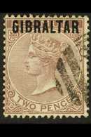 1886 2d Purple Brown "GIBRALTAR" Opt'd, SG 3, Good Used For More Images, Please Visit Http://www.sandafayre.com/itemdeta - Gibilterra