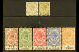 1925-32 New Colours High Value Definitive Set Complete To £1 Red-orange And Black, SG 102/107, With Both 1s Shades, Very - Gibraltar