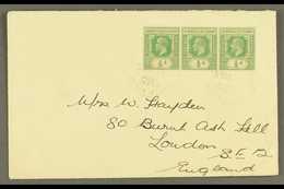 OCEAN ISLAND 1938 Cover Bearing KGV ½d X3 Cancelled With Two Light & Clear Strikes Of "Gilbert & Ellice Islands / Ocean  - Islas Gilbert Y Ellice (...-1979)