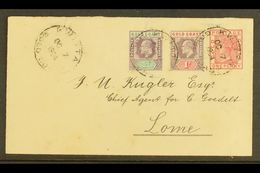 1904 POSTAL STATIONERY ENVELOPE TO TOGO (Oct 7th) Uprated (1899) 1d Postal Stationery Envelope, H/G B1, Bearing Addition - Gold Coast (...-1957)