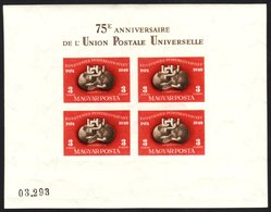 1949-50 UPU 75TH ANNIVERSARY Imperf Miniature Sheet, Mi 18B, Very Fine Lightly Hinged Mint (stamps Never Hinged). For Mo - Otros & Sin Clasificación