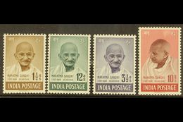 1948 Gandhi Complete Set, SG 305/08, Never Hinged Mint, 10r With Minor Rub, Fresh. (4 Stamps) For More Images, Please Vi - Autres & Non Classés