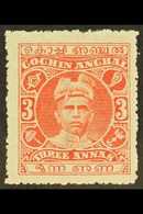 COCHIN 1911 3a Vermilion, Rama Varma I, SG 33, Very Fine Mint. For More Images, Please Visit Http://www.sandafayre.com/i - Other & Unclassified