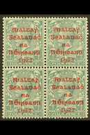 1922 DOLLARD 4d Grey-green With Carmine Overprint, SG 6c, Superb Nhm Block Of Four. For More Images, Please Visit Http:/ - Otros & Sin Clasificación