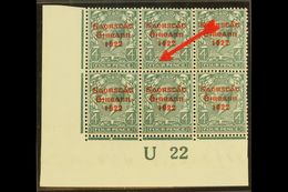 1922-23 4d Grey-green With Thom Three Line Overprint In Red, SG 58, With "BREAK OVER FOUR" Variety, Plate 1e,R19/2, Hib  - Otros & Sin Clasificación