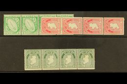 1934 COIL STAMPS Fine Mint Strips Of Four Of ½d (3 Are Nhm), 1d (3 Are Nhm) And 2d (2 Are Nhm), SG 71a, 72c, 74a. (3 Str - Sonstige & Ohne Zuordnung