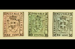 1861 HAND PAINTED STAMPS Unique Miniature Artworks Created By A French "Timbrophile" In 1861. TUSCANY With 1860 "Arms Of - Non Classificati