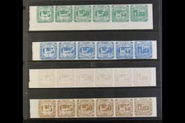 LOCAL MUNICIPAL REVENUES REGGIO EMILIA 19th Century 'Tassa Municipale' Four Horizontal SE-TENANT IMPERF PROOFS STRIPS Of - Non Classés