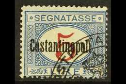 CONSTANTINOPLE POSTAGE DUE 1922 2L Blue And Carmine, Sassone 6 (SG D105), Fine Used, Signed Sorani, E. Diena & Oliva. RA - Other & Unclassified