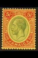1912-20 5s Green And Red On Orange-buff, SG 67b, Fine Mint. For More Images, Please Visit Http://www.sandafayre.com/item - Jamaica (...-1961)