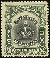 1902-03 2c Black And Green Crown Issue, Variety Line Through "B" SG 118c, Fine Mint. For More Images, Please Visit Http: - Noord Borneo (...-1963)