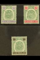 NEGRI SEMBILAN 1895 15c, 25c And 50c "Tigers", SG 11, 13, 14, Very Fine And Fresh Mint. (3 Stamps) For More Images, Plea - Altri & Non Classificati