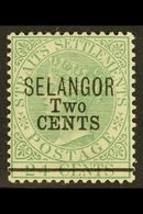 SELANGOR 1891 2c On 24c Green, SG 46, Superb Mint. Scarce Stamp. For More Images, Please Visit Http://www.sandafayre.com - Sonstige & Ohne Zuordnung