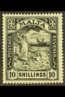 1921 10s Black, St Paul, Wmk Script, SG 104, Very Fine And Fresh Mint. For More Images, Please Visit Http://www.sandafay - Malta (...-1964)