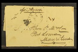 1850 (25 June) EL From Calcutta To Port Louis Endorsed "Per Arneus" With Fair Mauritius / GPO Crowned Circle Receiver Pm - Mauritius (...-1967)