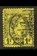 1885 1fr Black On Yellow, Prince Charles, Yv 9, Fine Used. For More Images, Please Visit Http://www.sandafayre.com/itemd - Altri & Non Classificati