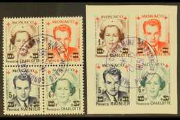 1951 Red Cross Surcharges Perf & Imperf Se-tenant BLOCKS Of 4 (Yvert 379A/82A & 379B/82B, Michel 451/54 A+B), Superb Cds - Autres & Non Classés