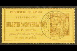 TELEPHONE STAMP. 1886 50c Brown On Yellow, Yvert 1, Very Fine Used. Scarce. For More Images, Please Visit Http://www.san - Autres & Non Classés