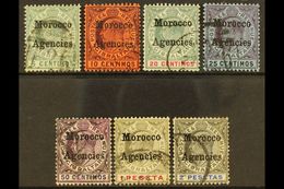 1905-06 Overprints On Gibraltar Complete Set, SG 24/30, Used, The 2p Is With Tone Spots. (7 Stamps) For More Images, Ple - Sonstige & Ohne Zuordnung
