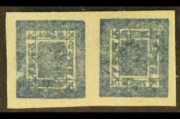 1886-98 1a Blue, Imperf On Native Paper, Horizontal TETE-BECHE PAIR (SG 7a, Scott 7a, Hellrigl 7c), Fine Unused With Lar - Népal