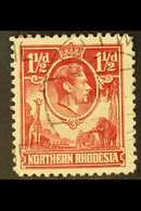 1938 KGVI Definitive 1½d Carmine-red With "Tick Bird" Flaw, SG 29b, Fine Used, The Variety Clearly Visible. For More Ima - Northern Rhodesia (...-1963)