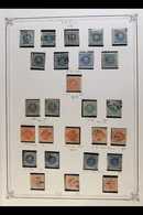 1858-73 OLD-TIME SPECIALISED COLLECTION DIFFERENT SHADES & TYPES Presented On Album Pages, We See 1858 1d Blue, Fine To  - Perù