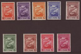 ST THOMAS AND PRINCE ISLAND 1938 AIR Complete Set, Afinsa 1/9, Superb Lightly Hinged Mint, Hardly Detectable. Fresh And  - Otros & Sin Clasificación