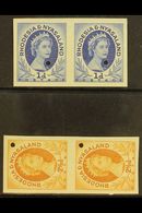 1954-6 1d & 2½d IMPERF PAIRS Ex Proof Sheets With Small Security Punch Holes, As SG 2, 3a, Never Hinged Mint (2 Pairs).  - Rodesia & Nyasaland (1954-1963)