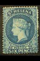 1861 6d Blue, Watermark Large Star, Clean Cut Perf 14 To 16, SG 2, Fine Unused Without Gum, Lovely Fresh Colour. For Mor - Isola Di Sant'Elena