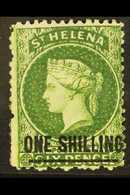 1864-80 1s Deep Yellow-green With Type A Surcharge, Perf 12½, SG 17, Fine Mint. For More Images, Please Visit Http://www - Isola Di Sant'Elena