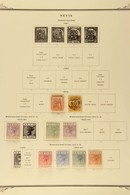 1876-1890 Small Range On Old Printed Leaf, Comprising 1876-78 1d Unused (no Gum) And 4d Used; 1879-80 1d Unused; 1882-90 - St.Christopher, Nevis En Anguilla (...-1980)